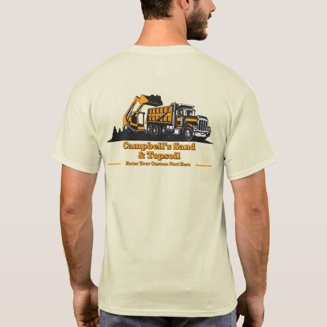 Anpassa Grusbil Skid Steer Entreprenör Varumärke T Shirt (Baksida)