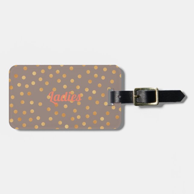 Anpassa Guld Glitter Bagagebricka (Horisontell Framsida)