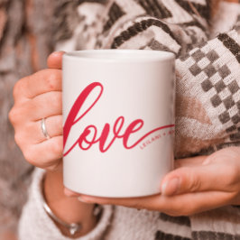 Anpassa handsskriven Kärlek Red Kaffemugg