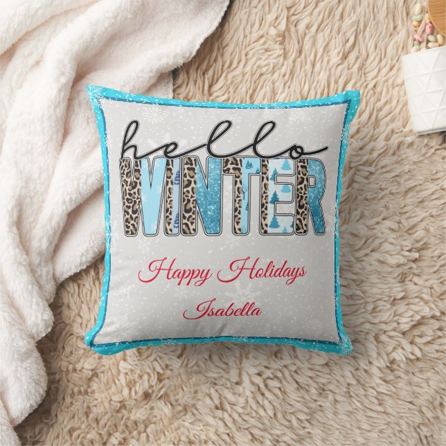 Anpassa hej Winter Kudde (Filt)
