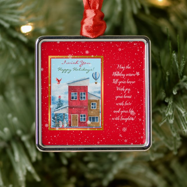 Anpassa Helgdag i Lycklig Julgransprydnad Metall (Träd)