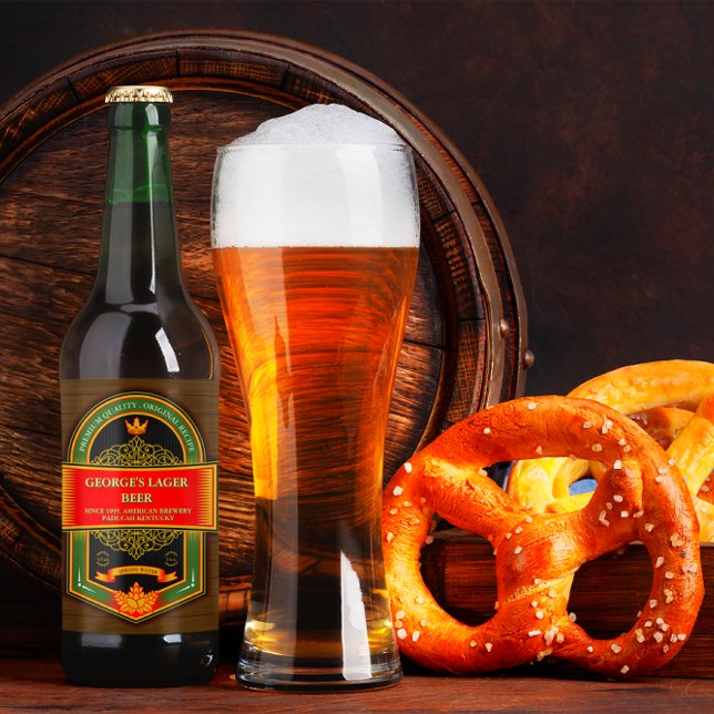 Anpassa hemmapsdetaljer ölflaska etikett (Skapare uppladdad)