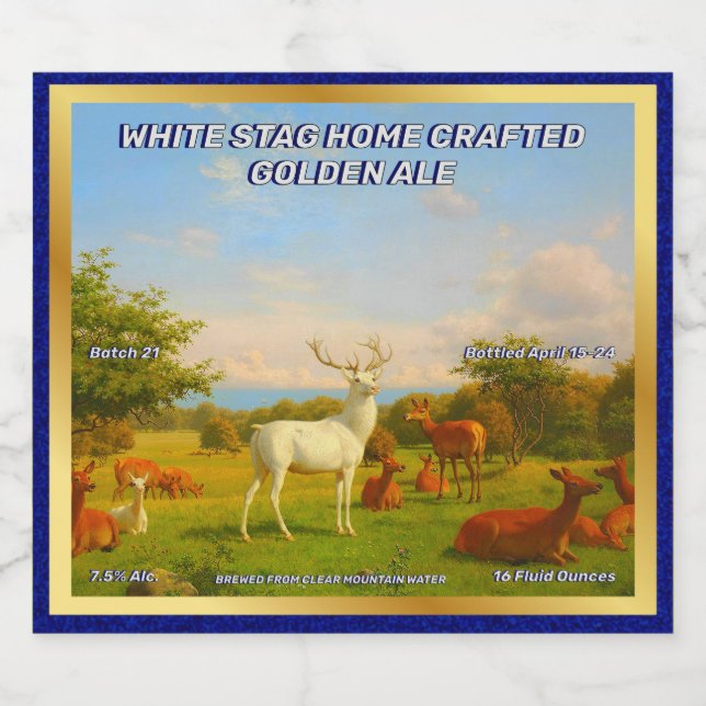 Anpassa hemmet för vitstämpel (golden Ale) Ölflaska Etikett (Singel etikett)