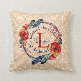 Anpassa henne att hon trodde att hon kunde monogra kudde