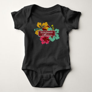 Anpassa Hibiscus Flowers Blue Rosa Orange T Shirt