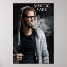 Anpassa Hipster Man Vaping Vape Shop Business
