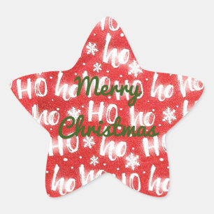 Anpassa HO HO HO-Helgdag för julstämning Stjärnformat Klistermärke