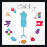 Anpassa Högerna Etikettsökning Fototryck<br><div class="desc">Klicka på knappen Anpassa för att anpassa texten. Här är min speciella samling av verktyg och förnödenheter för fiberkonstnärer för syning, skräddarsydd, förbandsarbete, nålarbete, mördande och hantverksmässigt bruk: sydd nål, , spolar av tråd, nåldyna med stift stift, rosett band, bobbiner, tunn, tejp, brodersax, bult av trasa, skräddarmodell, sydd maskin. etikett...</div>