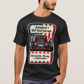 Anpassa Hot rod Garage Anpassningsbar Classic Car T Shirt