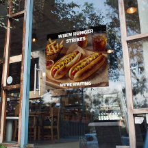 Anpassa Hotdogs Pommes Dryck Restaurang Annons