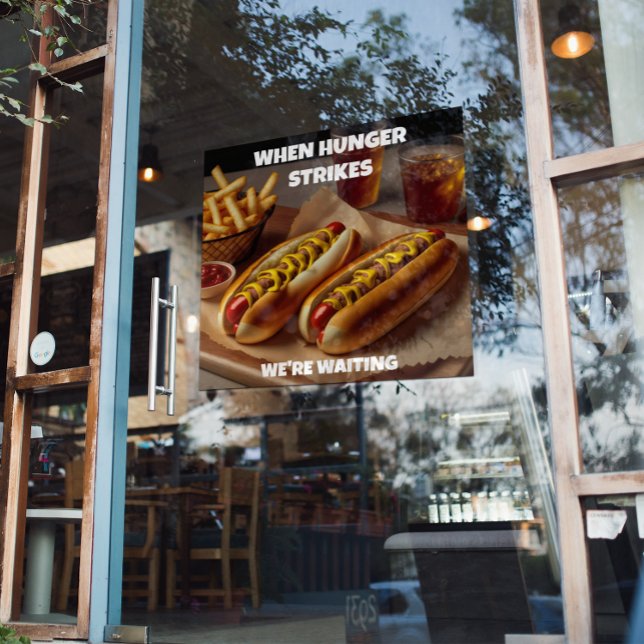 Anpassa Hotdogs Pommes Dryck Restaurang Annons  Poster (Skapare uppladdad)