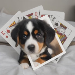 Anpassa Hund 5-foton och textuppsättning Casinokort