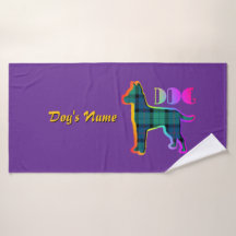 Anpassa HUND Logotyp Rainbow Lila Play Doggie