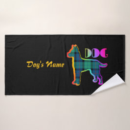 Anpassa HUND Logotyp Rainbow Play Black Doggie