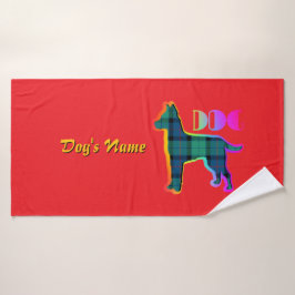 Anpassa HUND Logotyp Rainbow Red Play Doggie