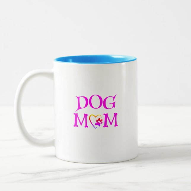 Anpassa Hund Mamma Två-Tonad Mugg (Vänster)