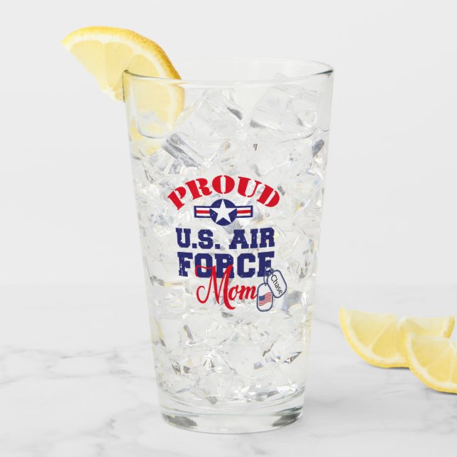 Anpassa Hund Märkre USA:s Luft Force Mamma Glaskopp (Framsida Ice)