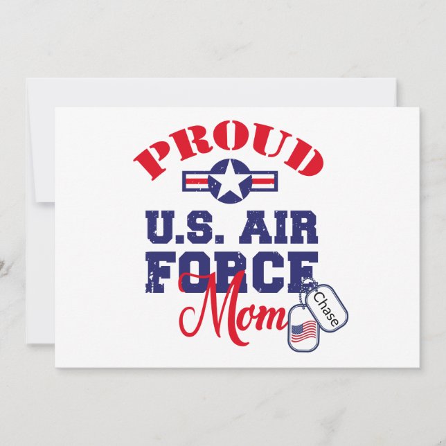 Anpassa Hund Märkre USA:s Luft Force Mamma Julkort (Framsida)