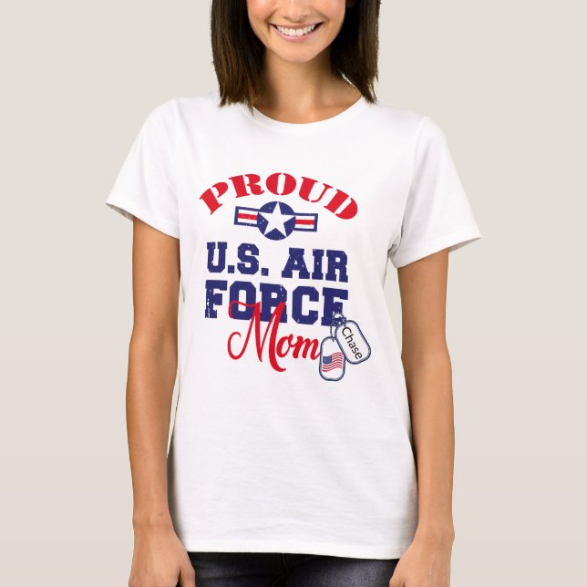 Anpassa Hund Märkre USA:s Luft Force Mamma T Shirt (Framsida)