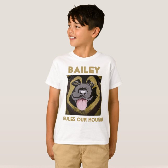 Anpassa Hund Namn och Photo T-Shirt (Hel framsida)