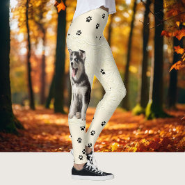 Anpassa Hund Puppy Photo Leggings Byxor