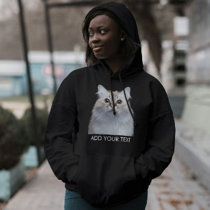 Anpassa Husdjursfototext Svart Och Vitt Kattälskar T Shirt
