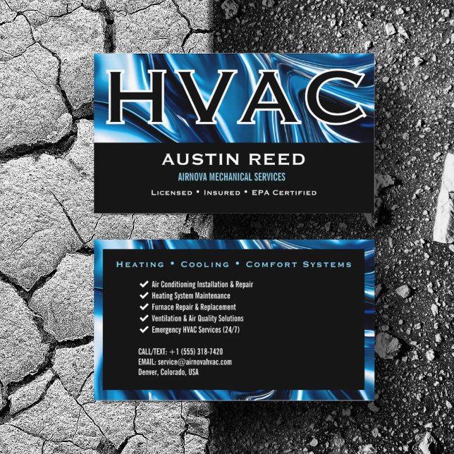 Anpassa HVAC Värme Luft Kyla Klimatreglering Visitkort (personalize with your business card)