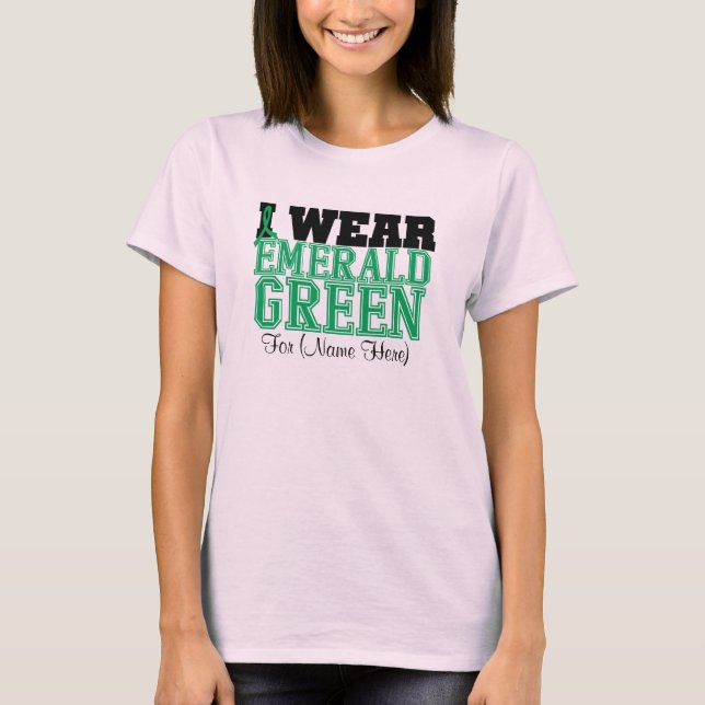 Anpassa I Bära Emerald Grönt Liver Cancer T-shirt (Framsida)