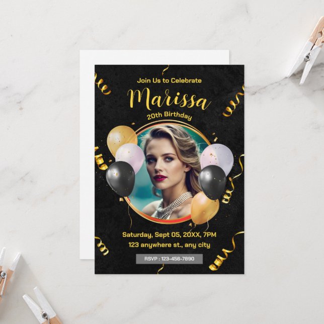 Anpassa inbjudan till Party vid Vuxen på födelseda (Fram/Back In Situ)