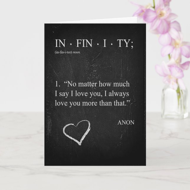 Anpassa INFINITY KÄRLEK DU FLER Valentinkort Kort (Orkide)