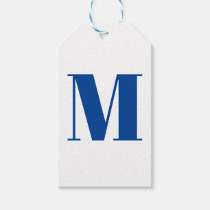 Anpassa inledande blått i monogram presentetikett