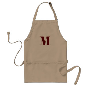 Anpassa inledande burgundvit monogram-kolonvitt förkläde
