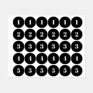 Anpassa inledande mongram/svartvit siffra klistermärke