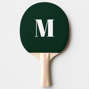 Anpassa inledande mörk grönt vit monogram pingisracket