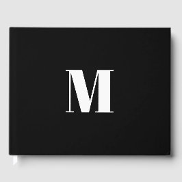 Anpassa inledande svartvit monogram gästböcker