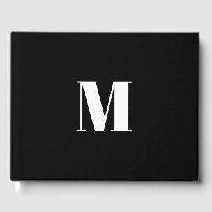 Anpassa inledande svartvit monogram gästböcker
