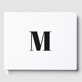Anpassa inledande svartvit monogram gästböcker