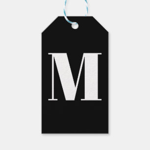 Anpassa inledande svartvit monogram presentetikett