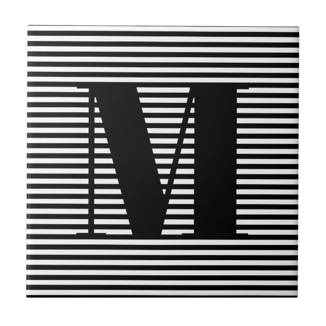 Anpassa inledande svartvit rand i monogram kakelplatta (Framsidan)