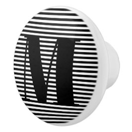 Anpassa inledande svartvit rand i monogram knopp