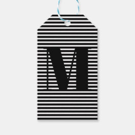 Anpassa inledande svartvit rand i monogram presentetikett