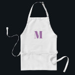 Anpassa inledande vit lyktglas med monogram förkläde<br><div class="desc">Anpassa den inledande vita Vuxen Apron i monogram lavender</div>