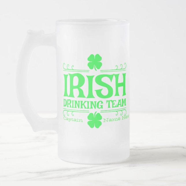 Anpassa Irish Drinking Team Frostat Ölglas (Vänster)
