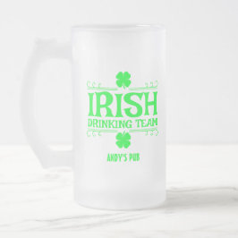 Anpassa, irländskt drickalagslag, Lucky, Shamrock, Frostat Ölglas