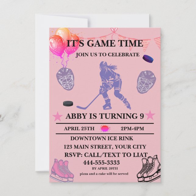 Anpassa ishockey-dagstema inbjudningar (Framsida)