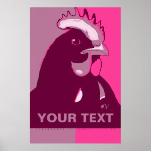 ANPASSA IT Rosa Camo Pop Art Chicken-Poster Poster