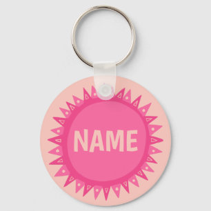 ANPASSA IT Rosa Sol Sunshine Namn bricka  Nyckelring