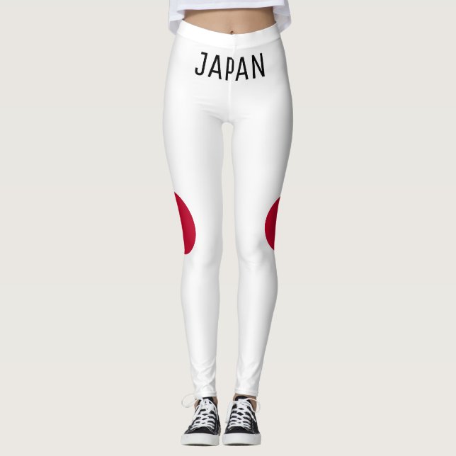 Anpassa Japan Flagga Stil Leggings (Framsida)