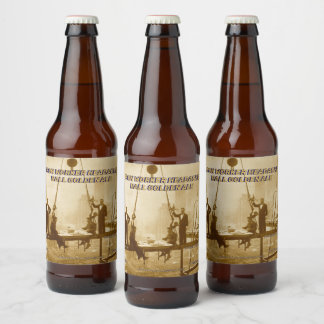 Anpassa Järn Worker Headache Boll Home Breted Ölflaska Etikett