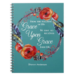 Anpassa John 1:16 Grace Grace Scripture Anteckningsbok